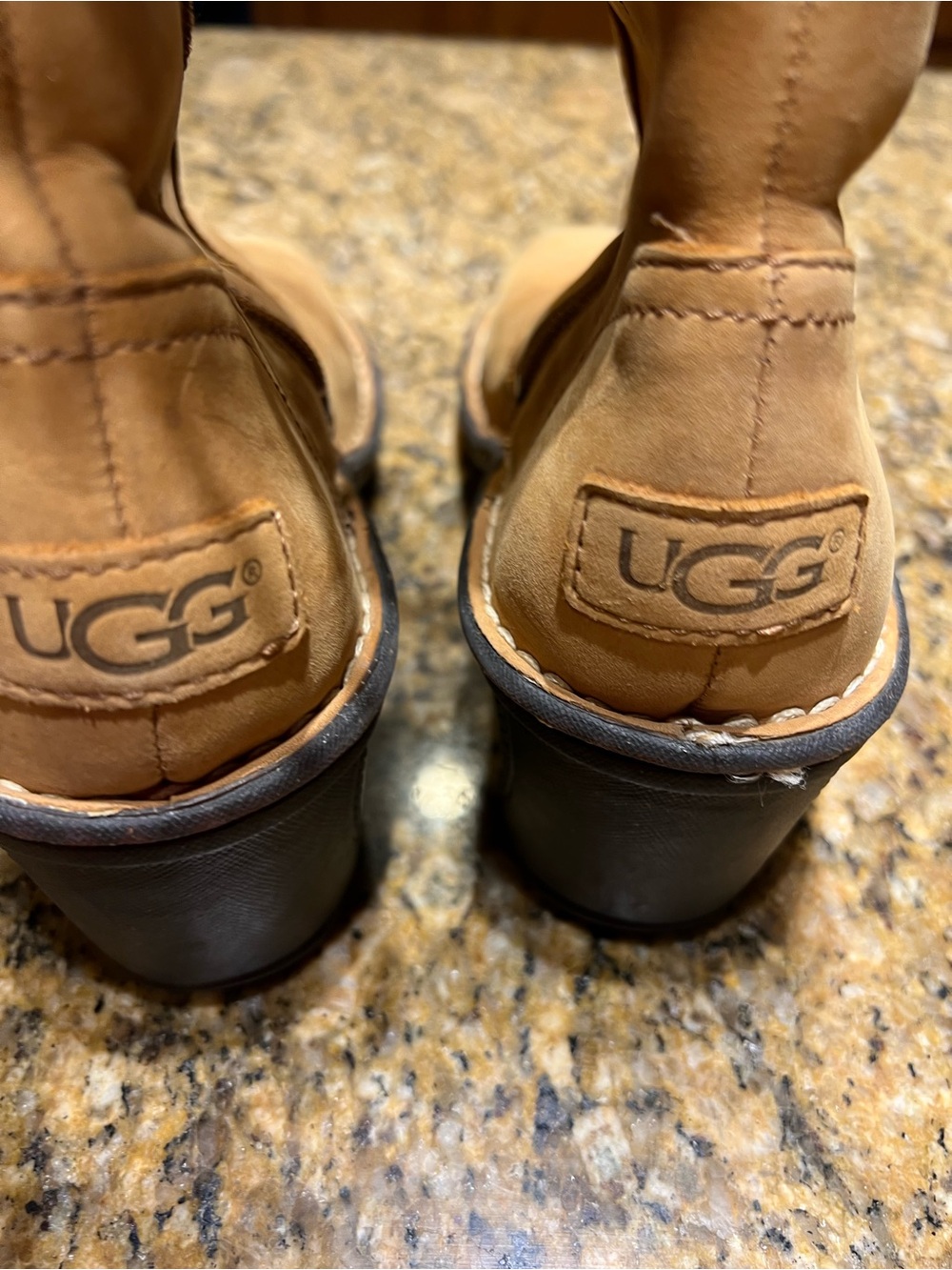 UGG Leather Knit-Trim Women's Boots - Picture 3 of 16